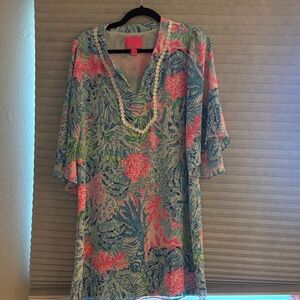 Lilly Pulitzer Multicolor Tropical Print Midi Dress